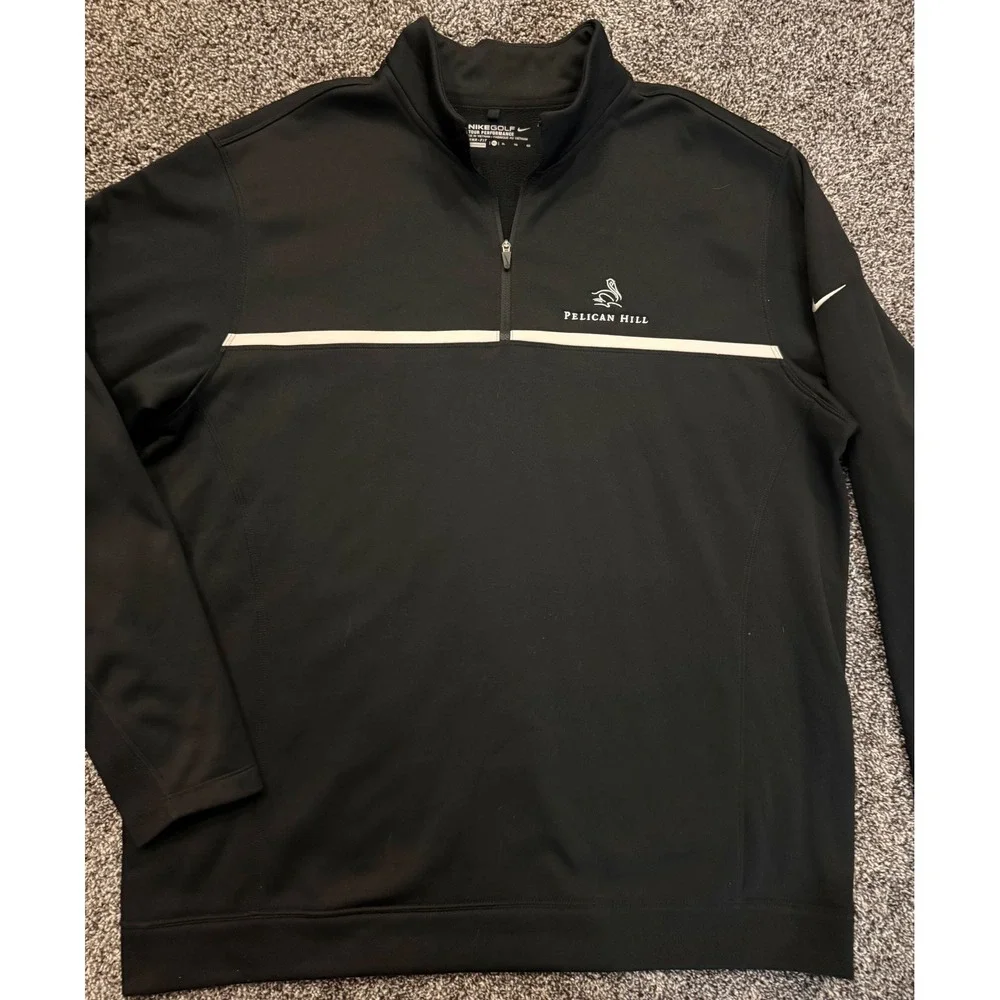 Nike Golf Pelican Hill Therma-FIT 1/4 Zip Pullover Black XL 482196-010
